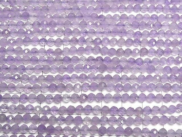 Light color Amethyst AA++ Faceted Round 4mm 1strand beads (approx. 15 inches/37 cm) High Quality!