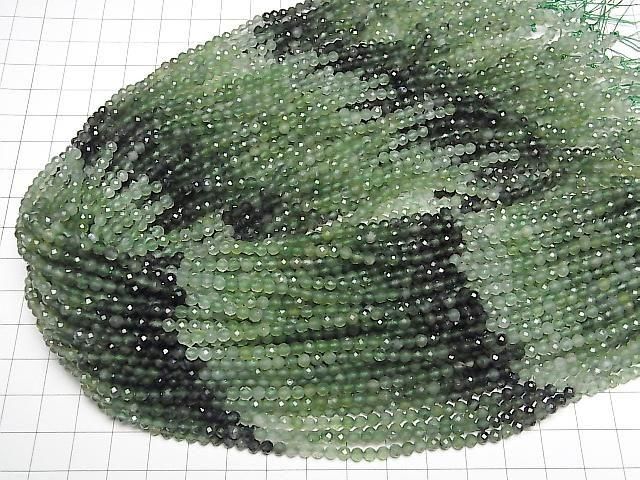 [Video] High Quality! Russian Serpentine AAA- Faceted Round 3mm Color Gradation 1strand Beads (approx. 15 inches/37 cm)