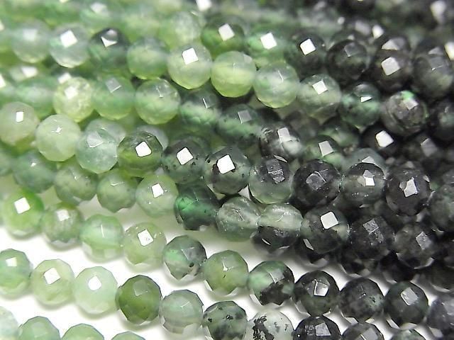 [Video] High Quality! Russian Serpentine AAA- Faceted Round 4mm Color Gradation 1strand Beads (approx. 15 inches/37 cm)