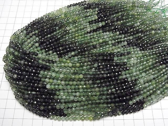 [Video] High Quality! Russian Serpentine AAA- Faceted Round 4mm Color Gradation 1strand Beads (approx. 15 inches/37 cm)