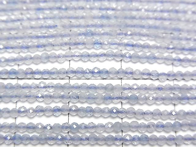 [Video] High Quality! Aquamarine AA++ Faceted Button Rondelle 2x2x1.5mm 1strand beads (aprx.15inch/37cm)
