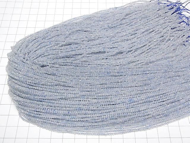 [Video] High Quality! Aquamarine AA++ Faceted Button Rondelle 2x2x1.5mm 1strand beads (aprx.15inch/37cm)