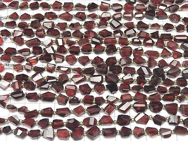 [Video] High Quality Mozambique Garnet AAA- Faceted Nugget 1strand Beads (approx. 7 inches/18 cm)