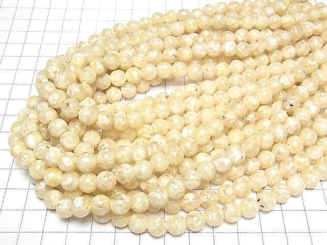 [Video] Mosaic Shell Round 8mm Ivory 1strand beads (approx. 15 inches/38 cm)