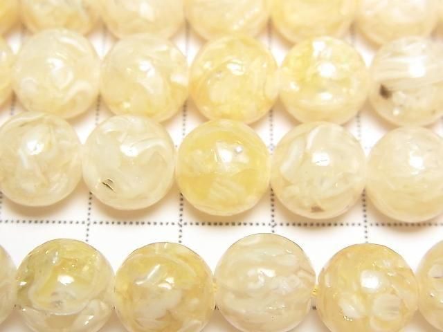 [Video] Mosaic Shell Round 10mm Ivory 1strand beads (approx. 15 inches/38 cm)