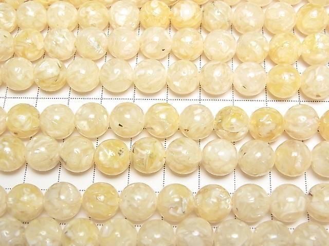 [Video] Mosaic Shell Round 10mm Ivory 1strand beads (approx. 15 inches/38 cm)