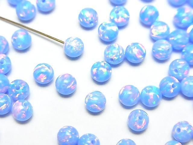 [Video] Kyoto Opal Half Drilled Hole Round 4mm [Light Blue] 4pcs