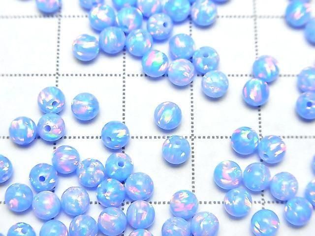 [Video] Kyoto Opal Half Drilled Hole Round 4mm [Light Blue] 4pcs