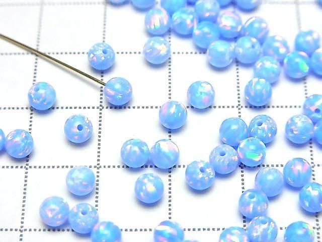 [Video] Kyoto Opal Half Drilled Hole Round 4mm [Light Blue] 4pcs