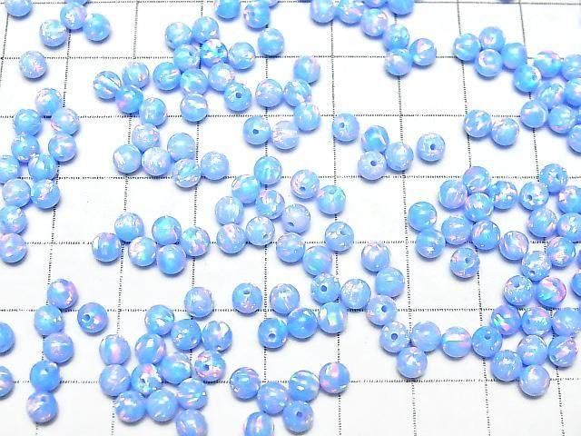 [Video] Kyoto Opal Half Drilled Hole Round 4mm [Light Blue] 4pcs