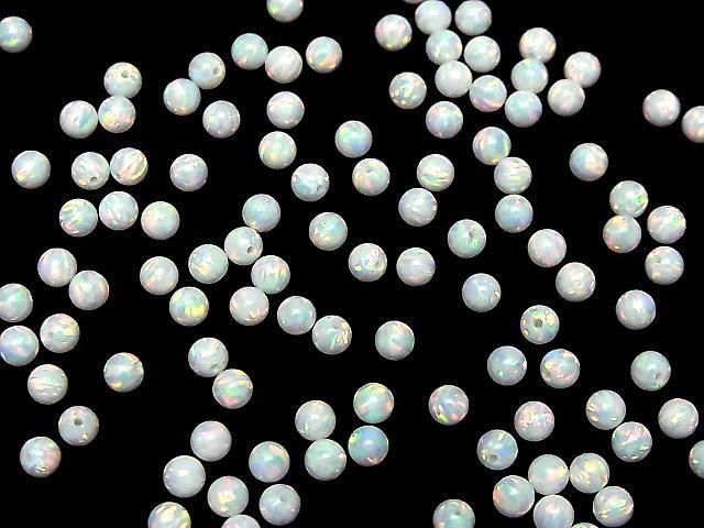 [Video] Kyoto Opal Half Drilled Hole Round 4mm [White] 4pcs