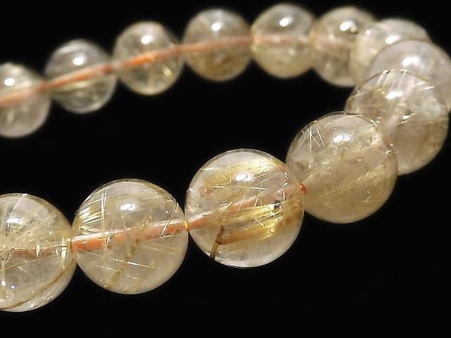 [Video][One of a kind] Rutilated Quartz AA++ Round 11mm Bracelet NO.3