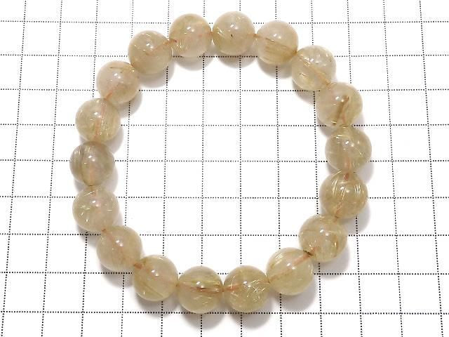 [Video][One of a kind] Rutilated Quartz AA++ Round 11.5mm Bracelet NO.4
