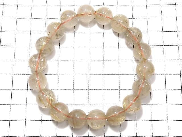 [Video][One of a kind] Rutilated Quartz AA++ Round 12mm Bracelet NO.5