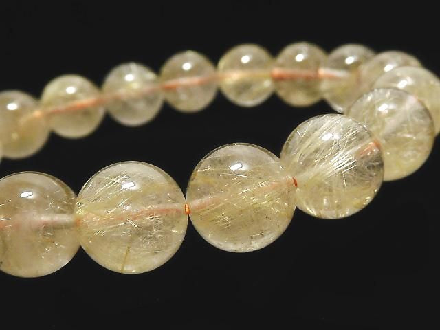 [Video][One of a kind] Rutilated Quartz AA++ Round 12mm Bracelet NO.6