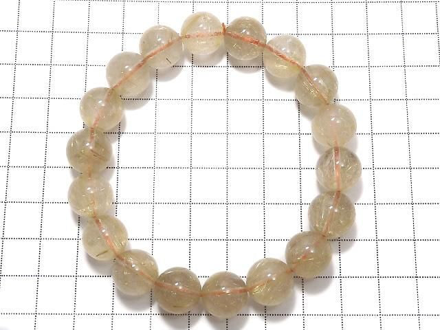 [Video][One of a kind] Rutilated Quartz AA++ Round 12mm Bracelet NO.6