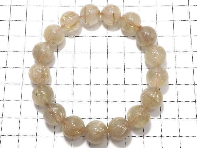 [Video][One of a kind] Rutilated Quartz AA++ Round 12.5mm Bracelet NO.7