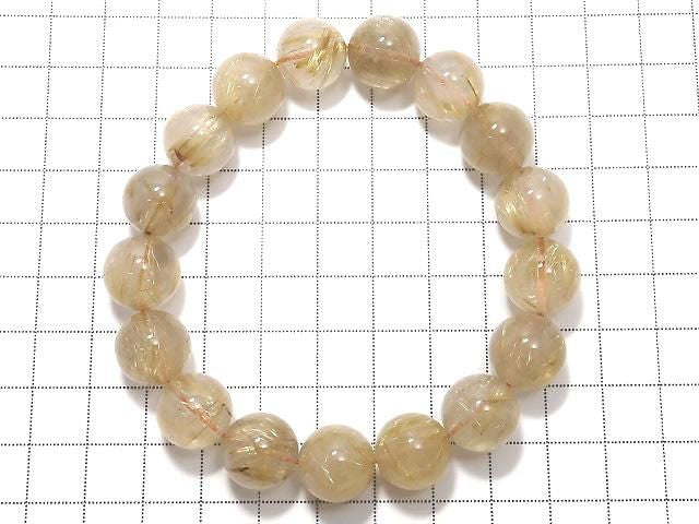[Video][One of a kind] Rutilated Quartz AA++ Round 13mm Bracelet NO.9