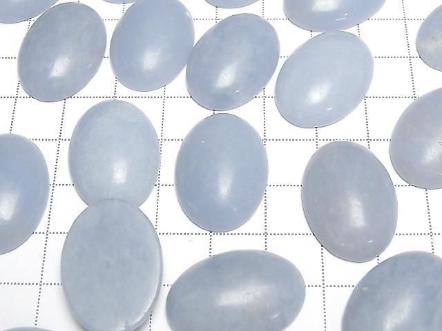 [Video] Angelite Oval Cabochon 25x18mm 2pcs