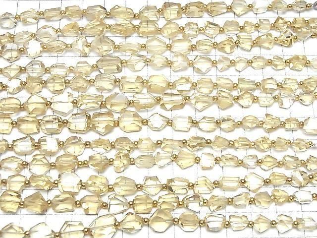 [Video] High Quality Natutal Champagne Color Quartz AAA- Faceted Nugget half or 1strand beads (aprx.7inch/18cm)