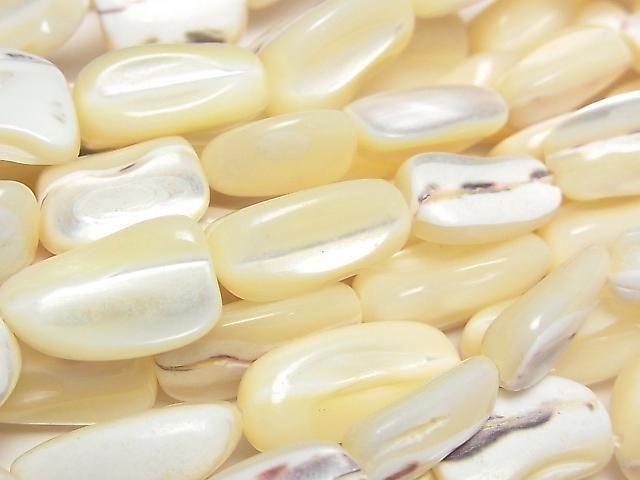 [Video] Mother of Pearl MOP White Nugget 1strand beads (approx. 15 inches/36 cm)
