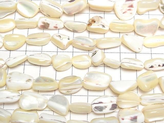[Video] Mother of Pearl MOP White Nugget 1strand beads (approx. 15 inches/36 cm)
