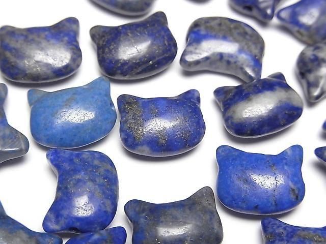 [Video] Lapislazuli AA Cat Motif 10x13mm [Horizontal hole] 3pcs