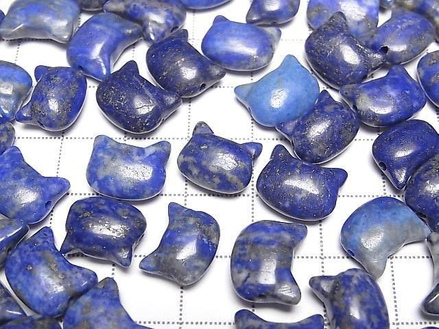 [Video] Lapislazuli AA Cat Motif 10x13mm [Horizontal hole] 3pcs