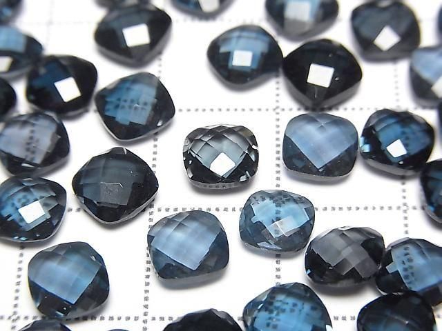 [Video] High Quality London Blue Topaz AAA Loose Stone Square Cushion Cut 6x6mm 2pcs