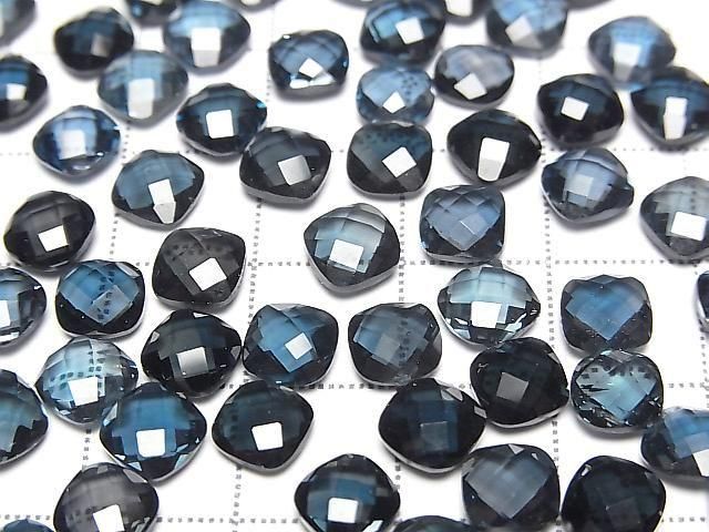 [Video] High Quality London Blue Topaz AAA Loose Stone Square Cushion Cut 6x6mm 2pcs