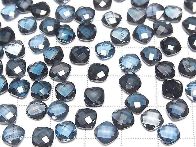 [Video] High Quality London Blue Topaz AAA Loose Stone Square Cushion Cut 6x6mm 2pcs