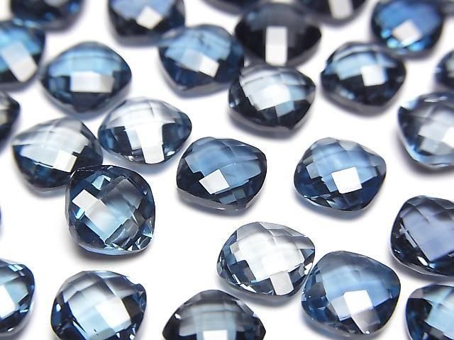 [Video] High Quality London Blue Topaz AAA Loose Stone Square Cushion Cut 7x7mm 2pcs