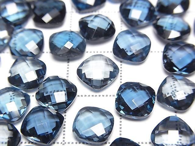 [Video] High Quality London Blue Topaz AAA Loose Stone Square Cushion Cut 7x7mm 2pcs