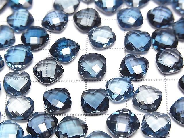 [Video] High Quality London Blue Topaz AAA Loose Stone Square Cushion Cut 7x7mm 2pcs