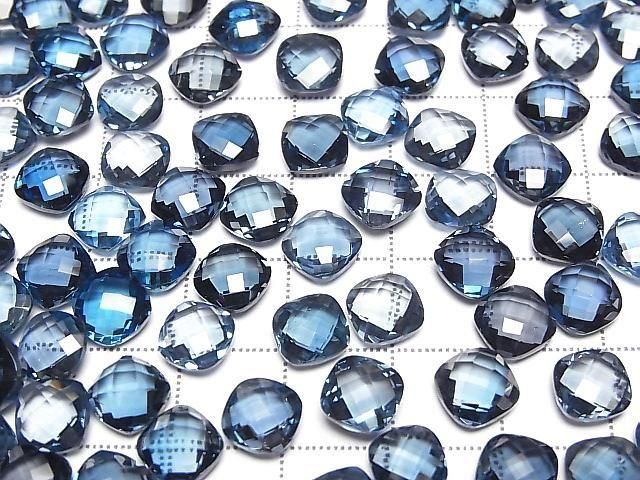 [Video] High Quality London Blue Topaz AAA Loose Stone Square Cushion Cut 7x7mm 2pcs