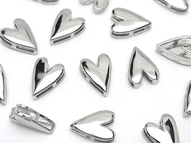 Metal Parts 15x10.5mm Heart Shape Silver color 2 pcs