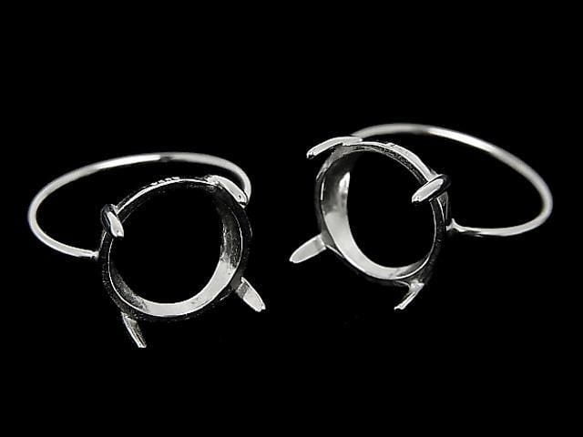 [Video] Silver925 Ring Frame (Prong Setting) Round 12mm Rhodium Plated 1pc