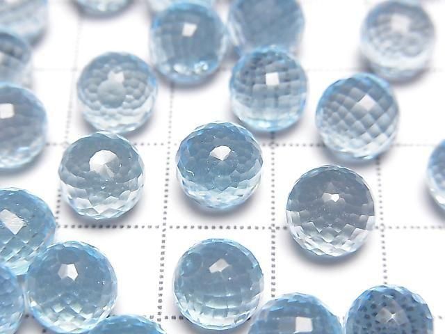 [Video] High Quality Sky Blue Topaz AAA Sphere Faceted Round 8mm 1pc