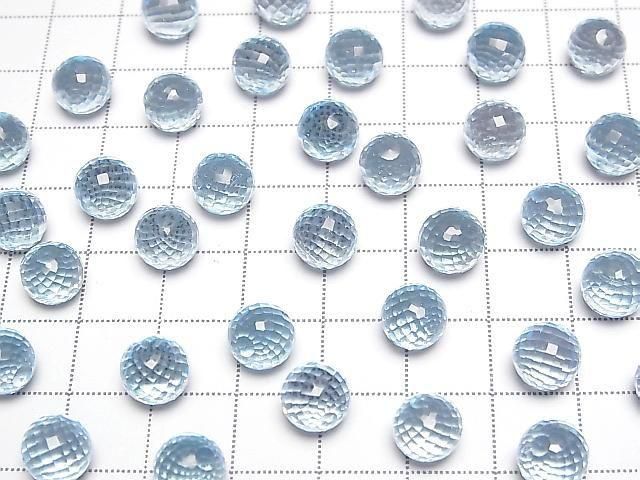 [Video] High Quality Sky Blue Topaz AAA Sphere Faceted Round 8mm 1pc