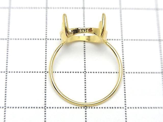 [Video] Silver925 Ring Frame (Prong Setting) Round 12mm 18KGP 1pc
