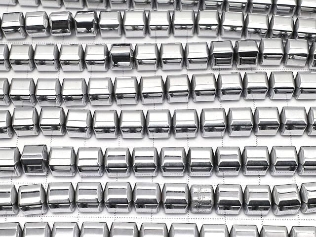 [Video] Hematite Cube 8x8x8mm Silver Coated 1strand beads (approx. 15inch/37cm)