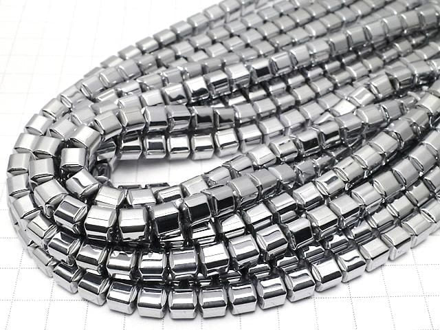 [Video] Hematite Cube 8x8x8mm Silver Coated 1strand beads (approx. 15inch/37cm)