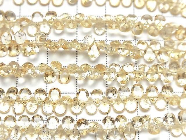 [Video] High Quality Citrine AAA Pear Shape Faceted 6x4mm half or 1strand (48pcs )