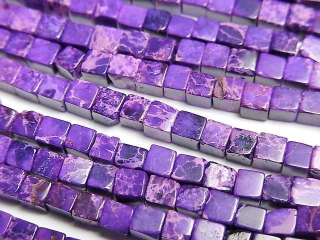 [Video] Purple Kaolinite Cube 3x3x3mm 1strand beads (approx. 15inch/38cm)