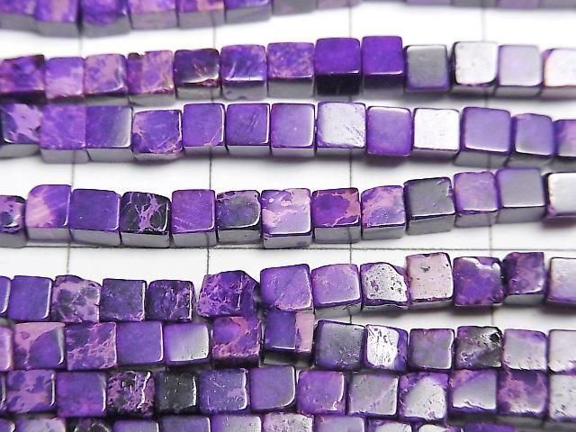 [Video] Purple Kaolinite Cube 3x3x3mm 1strand beads (approx. 15inch/38cm)