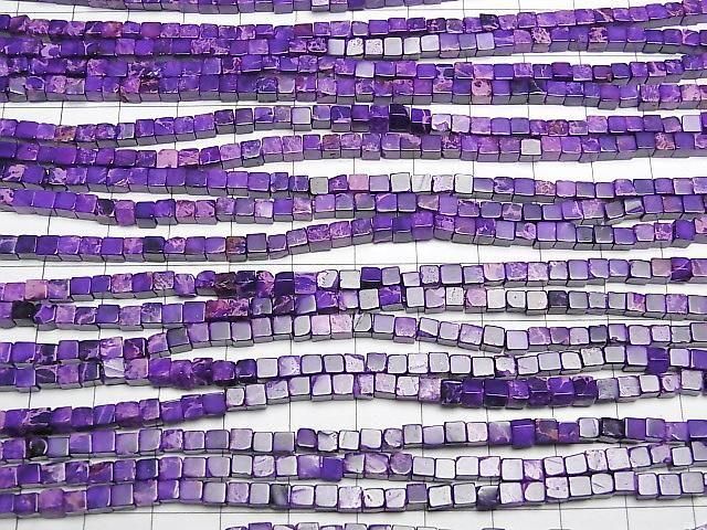 [Video] Purple Kaolinite Cube 3x3x3mm 1strand beads (approx. 15inch/38cm)