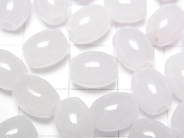 White Jadeite AA++ Rice 9x7x7mm [2.5mm hole] 5pcs