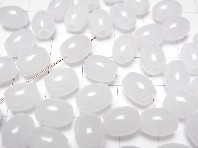 White Jadeite AA++ Rice 9x7x7mm [2.5mm hole] 5pcs