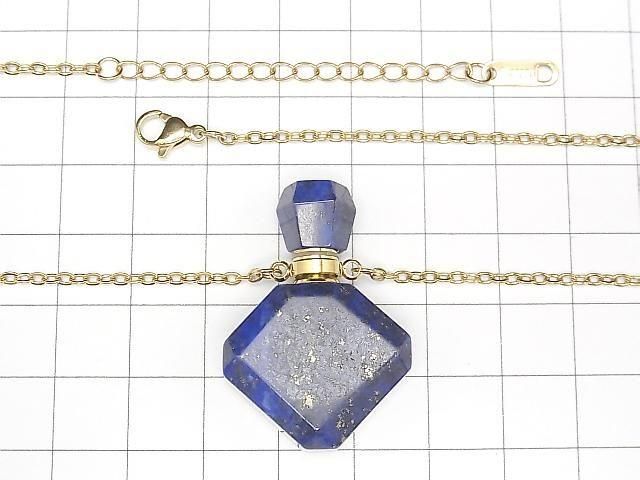 [Video] Lapislazuli Bottle Necklace Diamond 36x24mm 1strand beads (approx. 23inch/58cm)