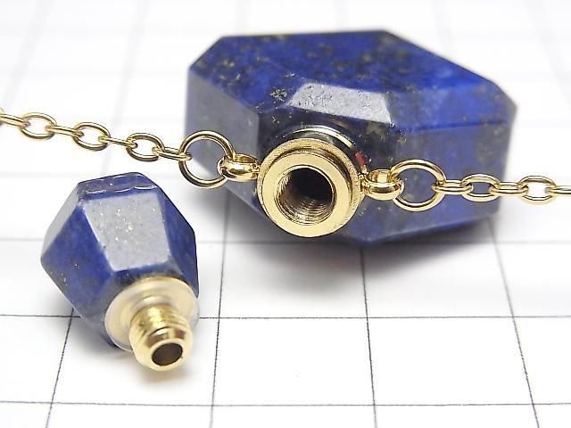 [Video] Lapislazuli Bottle Necklace Diamond 36x24mm 1strand beads (approx. 23inch/58cm)